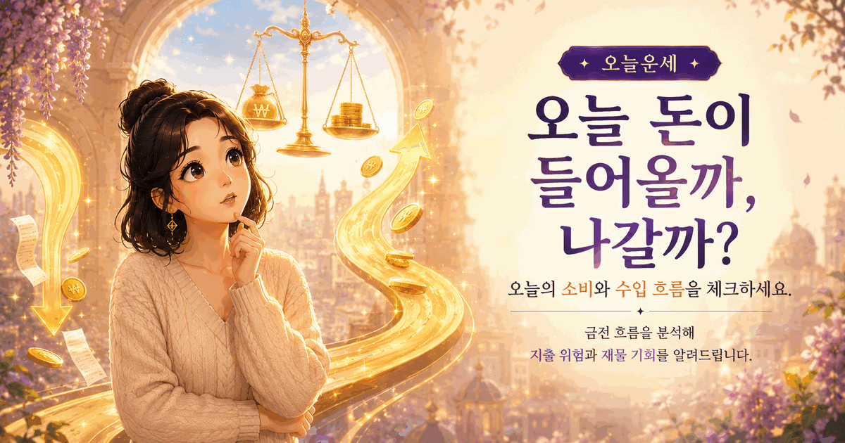 오늘 돈이 들어올까, 나갈까?
