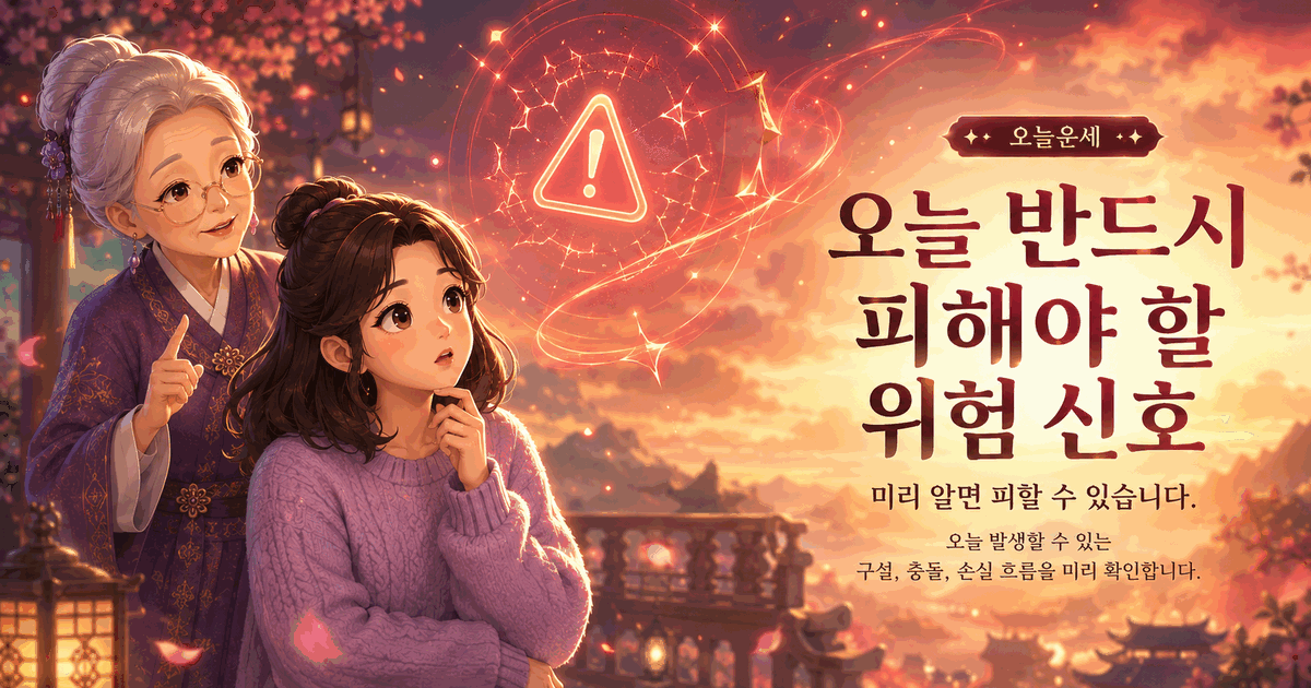 오늘 반드시 피해야 할 위험 신호
